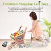 RedCrab Kids Shopping Cart Toy Supermarket 54pcs Playset Included Grocery Cart Toy,Credit Card Pretend Fruit Vegetables Shop Accessories for Boy Girl Kid (Pink) view 2