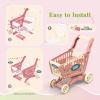 RedCrab Kids Shopping Cart Toy Supermarket 54pcs Playset Included Grocery Cart Toy,Credit Card Pretend Fruit Vegetables Shop Accessories for Boy Girl Kid (Pink) view 4