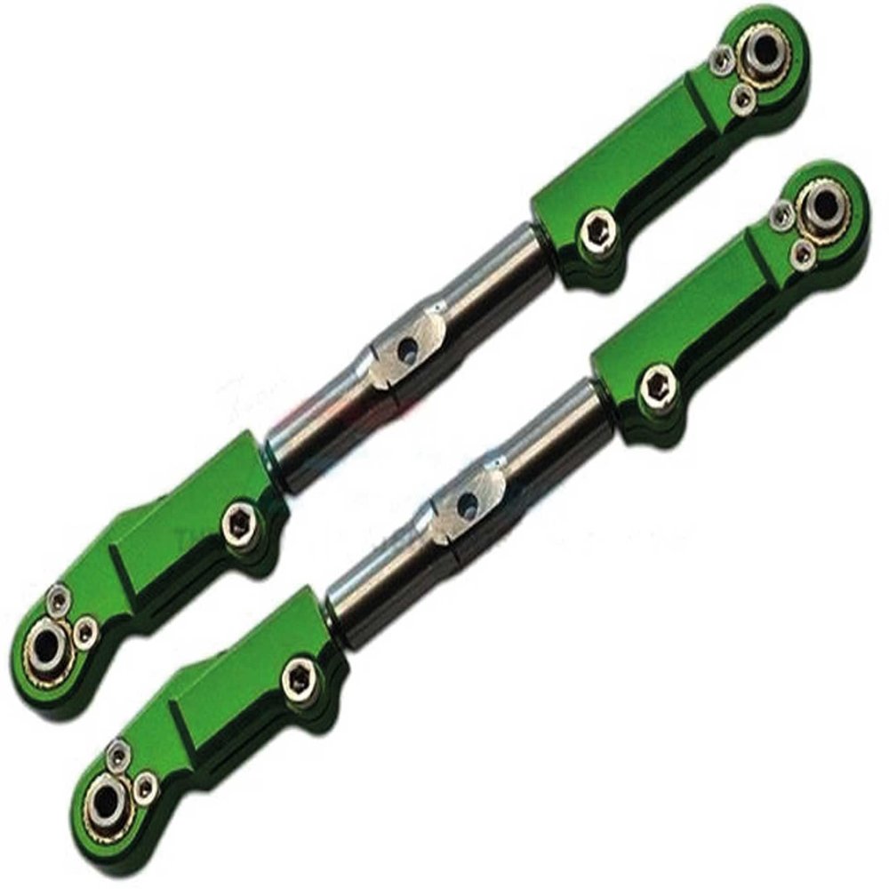 2Pc Set Upgrades Aluminum+Stainless Steel Front Camber Link Set 1/8 4Wd Sledge Monster Truck95076-4 RC Cars by GPM (Green)