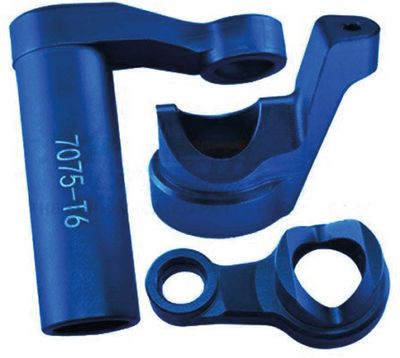 GPM Upgrades 7075-T6 Aluminum Steering Assembly for 1/8 4WD Sledge Monster Truck95076-4 RC Cars (Blue)