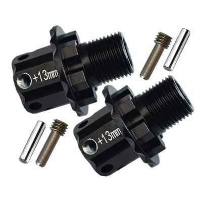 4Pc Set Upgrades Aluminum 13MM Hex Adapters with 1/8 4Wd Sledge Monster Truck 95076-4 Rc Cars by GPM (Black)
