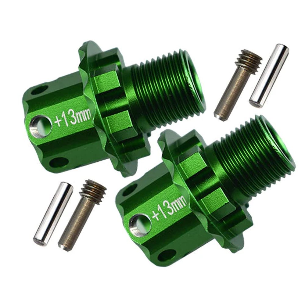 4Pc Set Upgrades Aluminum 13MM Hex Adapters with 1/8 4Wd Sledge Monster Truck 95076-4 Rc Cars by GPM (Green)