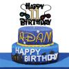 Video Game Happy 11th Birthday Cake Topper,11 Year Old Boy and Kids Video Game Themed Birthday DecorationGame Controllers Cake DecorationsGame On Level Up Winner Party Decoration Supplies view 1