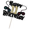 Video Game Happy 11th Birthday Cake Topper,11 Year Old Boy and Kids Video Game Themed Birthday DecorationGame Controllers Cake DecorationsGame On Level Up Winner Party Decoration Supplies view 4