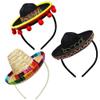Cinco de Mayo Fiesta Sombrero Mexican Party Decorations, 3 Pieces Sombrero Hats Mini Mexican Party Hat with Headband for Kids Boys Girls Adults view 1