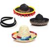 Cinco de Mayo Fiesta Sombrero Mexican Party Decorations, 3 Pieces Sombrero Hats Mini Mexican Party Hat with Headband for Kids Boys Girls Adults view 2