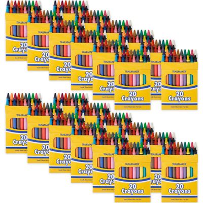 Trail maker Crayons Bulk 100 Box Set, 20 Colors Per Box, Bulk for Classroom Kids Ages 4-8, Wholesale Bright Wax Coloring Crayons