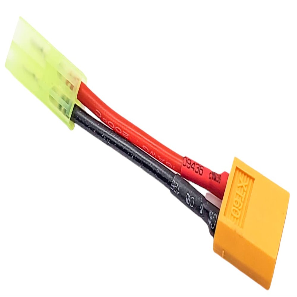 NHX RC XT60 Male to Mini Tamiya Male Conversion Connector 16AWG 40mm