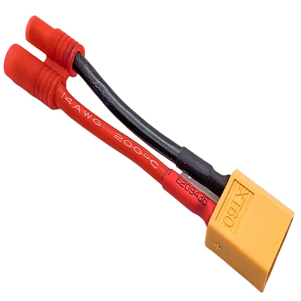 NHX RC XT60 Male to 3.5mm Banana Male/Female Conversion Connector 14AWG 40mm