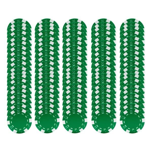 Poker Chips 100-Piece Set of 11.5-gram Blackjack Chips with Dice Design 39mm Made of Composite Resin for Texas Holdem by Trademark Games (Green)