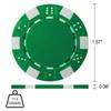 Poker Chips  100-Piece Set of 11.5-gram Blackjack Chips with Dice Design  39mm  Made of Composite Resin for Texas Holdem by Trademark Games (Green) view 2