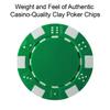 Poker Chips  100-Piece Set of 11.5-gram Blackjack Chips with Dice Design  39mm  Made of Composite Resin for Texas Holdem by Trademark Games (Green) view 3