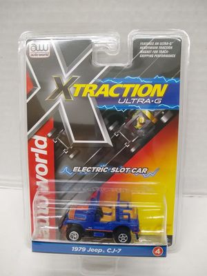 Auto World SC368-4 Suitable Replica 1979 Jeep CJ-7 HO Scale Electric Slot Car - Blue