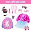American 18 Inch Doll Clothes and Makeup Accessories Set Includes Clothes Backpack Sunglasses Phone Shoes Comb Mirror Eye Shadow Lipstick Hair Clip Hair Tie(Doll NOT Included) view 2