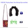 FANCYKIDS Girls Children Kids Ladies Cosplay Wig Dress Up Bag Green Glasses Blue Earrings Costume Accessories (Black) view 2