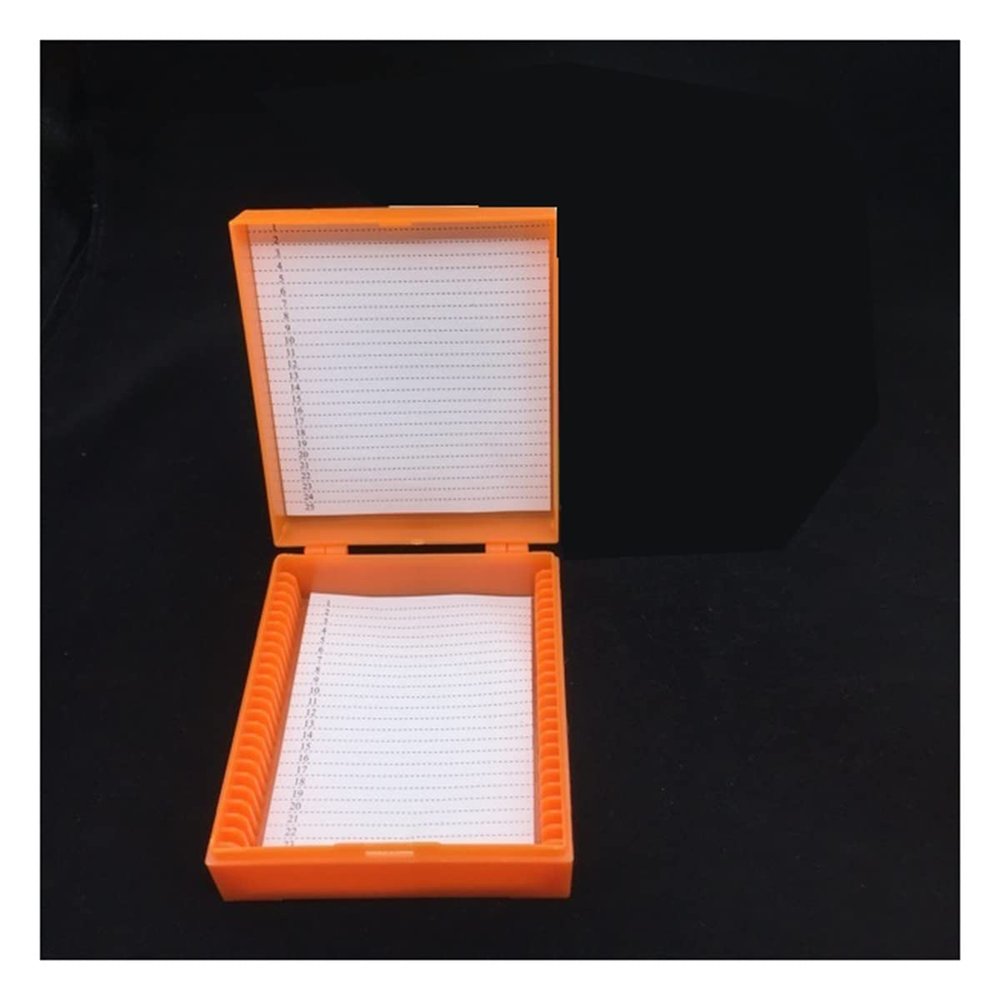 Microscope Accessories Kit Portable Lab ABS Plastic Microscope Slides Holder Microscope Slides (Color : Orange, Magnification : 1PC)