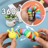 Baizong 3D Printed Articulated Slug,Rainbow Fidget Slug Stim Toy ,Stretch Slug Fidget Toy,Flexible Stim Toy Desk Pet,Sensory Toys for Adults Kids(Color Immediately) view 3