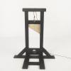 1/18 Handmade Ancient Wooden Model Medieval Mini French Guillotine Pillory Prison cage Coffinfor Creative Props Decoration Scene Halloween Decorations (Guillotine B) view 2
