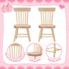 6PCS Dollhouse Chairs, 1/12 Scale Dollhouse Furniture - Wooden Mini Furniture Accessories, Tiny Mini Chair for Doll House, Fairy Garden, Photography Props,Home Decor & Christmas Party (1.6in*3.2in) view 3