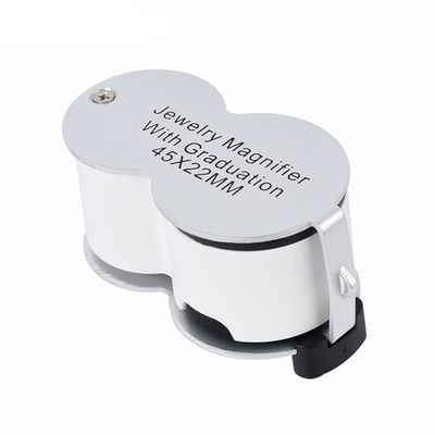 Microscope Accessories Kit 45X Foldable Mini Pocket Microscope Magnifier LED with Loupe Microscope Slides