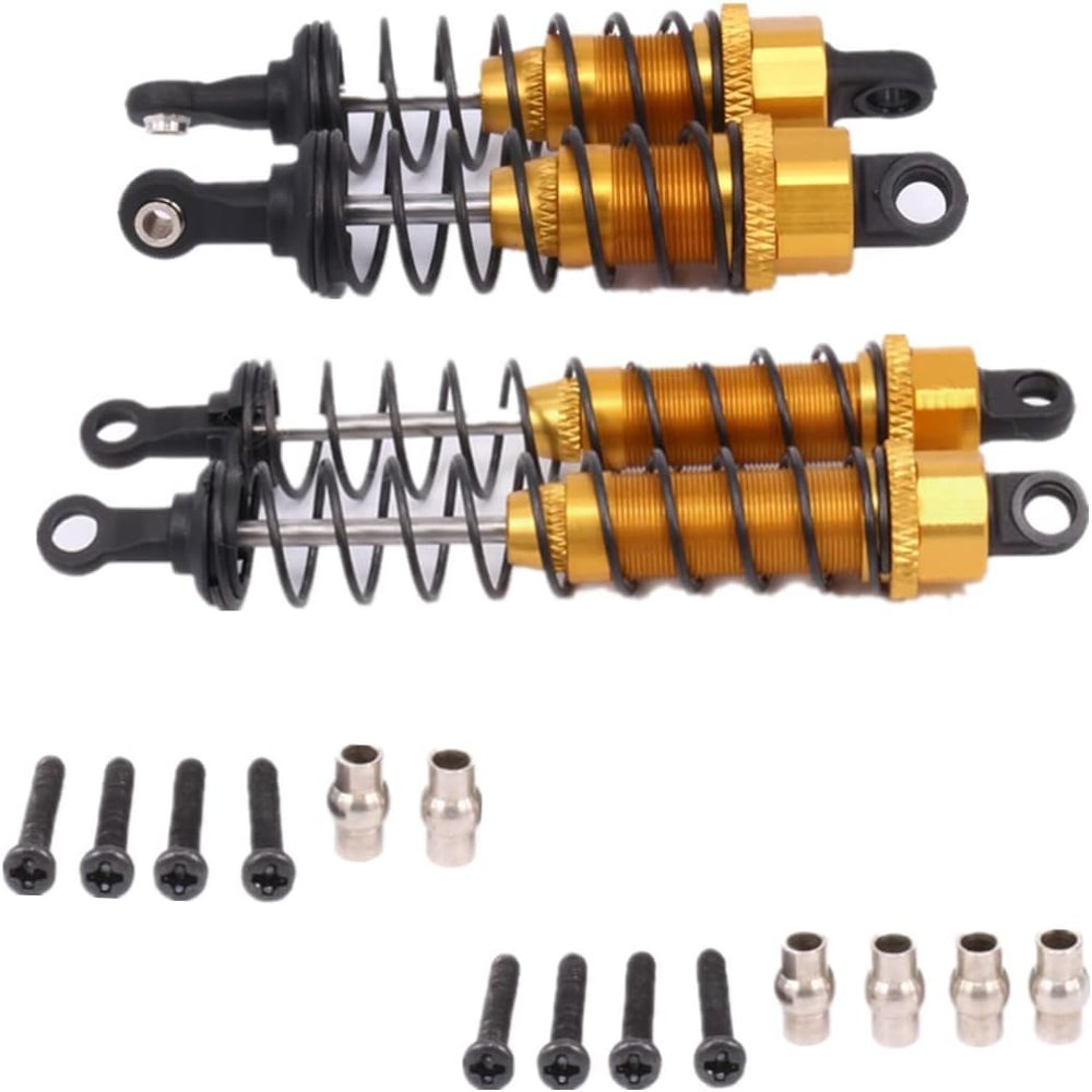 Front&Rear RC Shock Absorber 0016 0017 for WLtoys 1/12 RC car 12428 12423 12429 FY03 Aluminum Upgraded part 4 pcs/set(Yellow)