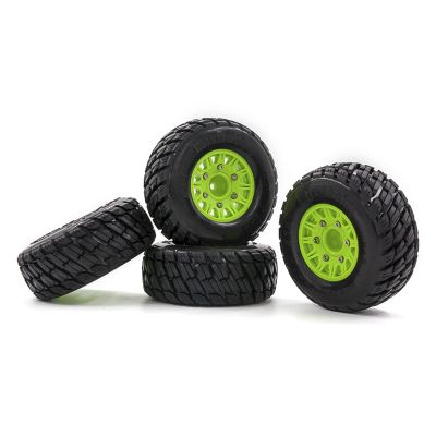 GoolRC Outer Diameter 4.33 inch / 110mm RC Car Rubber Tires Set with Hex Wheel Rims 12MM 14MM 17MM for TRX HSP Tamiya HPI Off-Road Vehicle Short Truck RC Car Wheels