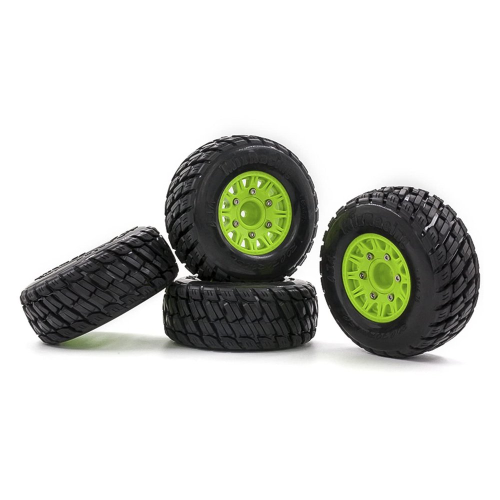 GoolRC Outer Diameter 4.33 inch / 110mm RC Car Rubber Tires Set with Hex Wheel Rims 12MM 14MM 17MM for TRX HSP Tamiya HPI Off-Road Vehicle Short Truck RC Car Wheels