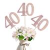 10-Pack Double Sided Glitter 40th Birthday Centerpiece Anniversary Centerpiece Sticks, Number 40 Table Topper Cake Topper for 40th Birthday Anniversary Table Party Decorations (Double Sided rose gold) view 1