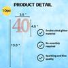 10-Pack Double Sided Glitter 40th Birthday Centerpiece Anniversary Centerpiece Sticks, Number 40 Table Topper Cake Topper for 40th Birthday Anniversary Table Party Decorations (Double Sided rose gold) view 2