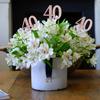 10-Pack Double Sided Glitter 40th Birthday Centerpiece Anniversary Centerpiece Sticks, Number 40 Table Topper Cake Topper for 40th Birthday Anniversary Table Party Decorations (Double Sided rose gold) view 4