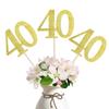 10-Pack Double Sided Glitter 40th Birthday Centerpiece Anniversary Centerpiece Sticks, Number 40 Table Topper Cake Topper for 40th Birthday Anniversary Table Party Decorations (Double Sided gold) view 1