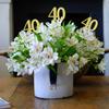 10-Pack Double Sided Glitter 40th Birthday Centerpiece Anniversary Centerpiece Sticks, Number 40 Table Topper Cake Topper for 40th Birthday Anniversary Table Party Decorations (Double Sided gold) view 4