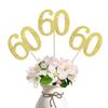 10-Pack Double Sided Glitter 60th Birthday Centerpiece Anniversary Centerpiece Sticks, Number 60 Table Topper Cake Topper for 60th Birthday Anniversary Table Party Decorations (Double Sided gold) view 1
