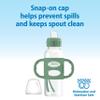Dr. Brown's Milestones Narrow Sippy Spout Bottle with 100% Silicone Handles, Easy-Grip Handles with Soft Sippy Spout, 8oz/250mL, Green & Gray, 2-Pack, 6m+ view 4