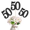 10-Pack Double Sided Glitter 50th Birthday Centerpiece Anniversary Centerpiece Sticks, Number 50 Table Topper Cake Topper for 50th Birthday Anniversary Table Party Decorations (Double Dided black) view 1