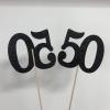 10-Pack Double Sided Glitter 50th Birthday Centerpiece Anniversary Centerpiece Sticks, Number 50 Table Topper Cake Topper for 50th Birthday Anniversary Table Party Decorations (Double Dided black) view 4