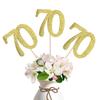 10-Pack Double Sided Glitter 70th Birthday Centerpiece Anniversary Centerpiece Sticks, Number 70 Table Topper Cake Topper for 70th Birthday Anniversary Table Party Decorations (Double Sided gold) view 1