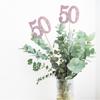 10-Pack Double Sided Glitter 50th Birthday Centerpiece Anniversary Centerpiece Sticks, Number 50 Table Topper Cake Topper for 50th Birthday Anniversary Table Party Decorations (Double Sided rose gold) view 3