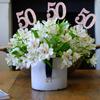 10-Pack Double Sided Glitter 50th Birthday Centerpiece Anniversary Centerpiece Sticks, Number 50 Table Topper Cake Topper for 50th Birthday Anniversary Table Party Decorations (Double Sided rose gold) view 4