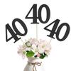 10-Pack Double Sided Glitter 40th Birthday Centerpiece Anniversary Centerpiece Sticks, Number 40 Table Topper Cake Topper for 40th Birthday Anniversary Table Party Decorations (Double Sided black) view 1
