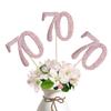 10-Pack Double Sided Glitter 70th Birthday Centerpiece Anniversary Centerpiece Sticks, Number 70 Table Topper Cake Topper for 70th Birthday Anniversary Table Party Decorations (Double Sided rose gold) view 1