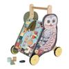 Manhattan Toy Wildwoods Owl Wooden Push Cart with Shape Sorter and Basket, Serrated Oval, Spinners, Bead Run and More Medium view 1