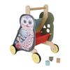 Manhattan Toy Wildwoods Owl Wooden Push Cart with Shape Sorter and Basket, Serrated Oval, Spinners, Bead Run and More Medium view 3