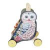 Manhattan Toy Wildwoods Owl Wooden Push Cart with Shape Sorter and Basket, Serrated Oval, Spinners, Bead Run and More Medium view 4