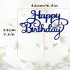 AHAORAY Happy Birthday Cake Topper - Blue Glitter Happy Birthday Cake Bunting Decor - Party Cake Decoration Supplies, for Photo Booth Props view 3