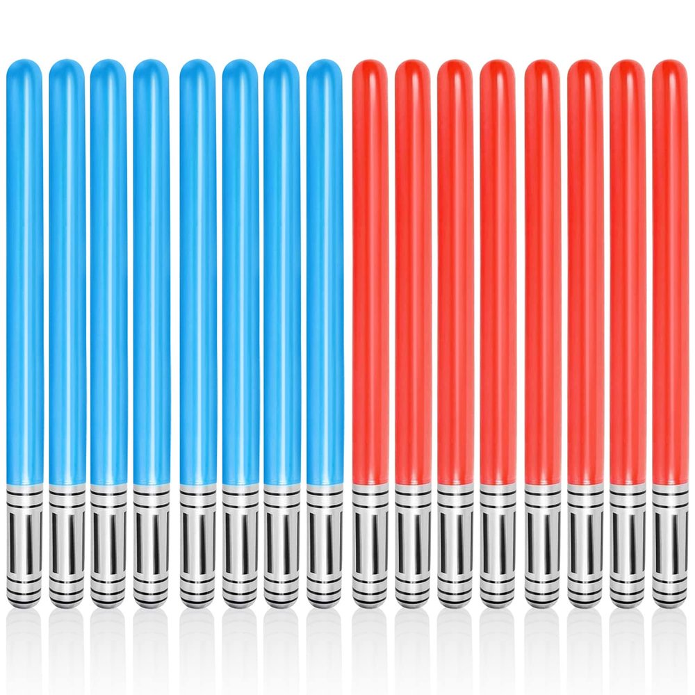 16 PCS Inflatable Lightsaber - LIYDE Inflatable Light Saber Toys Party Bags Stocking Stuffers Favors Fake Swords for Cosplay Themed Party (BlueRed)