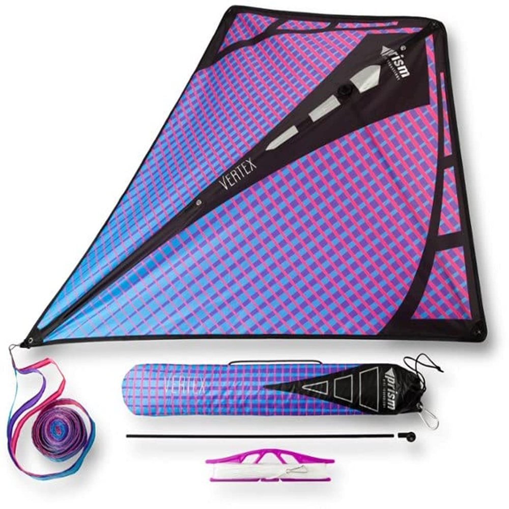 Prism Kites Vertex Diamond  Classic Single-Line Kite  Easy to Assemble  Tail and Spare Parts Included  Ultraviolet