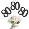 10-Pack Double Sided Glitter 80th Birthday Centerpiece Anniversary Centerpiece Sticks, Number 80 Table Topper Cake Topper for 80th Birthday Anniversary Table Party Decorations (Double Sided black) view 1