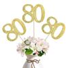 10-Pack Double Sided Glitter 80th Birthday Centerpiece Anniversary Centerpiece Sticks, Number 80 Table Topper Cake Topper for 80th Birthday Anniversary Table Party Decorations (Double Sided gold) view 1