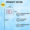 10-Pack Double Sided Glitter 80th Birthday Centerpiece Anniversary Centerpiece Sticks, Number 80 Table Topper Cake Topper for 80th Birthday Anniversary Table Party Decorations (Double Sided rose gold) view 2